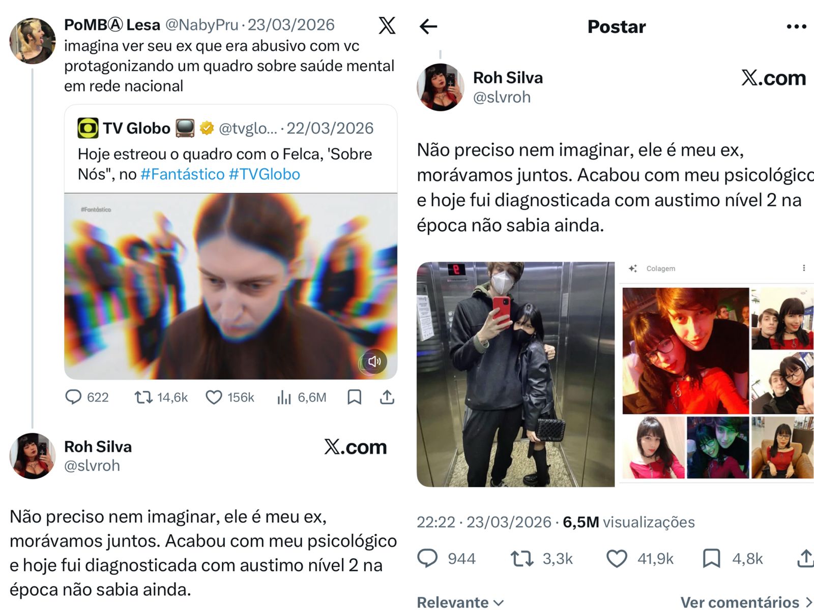 Roh Silva, ex-namorada de Felca, detalha relacionamento abusivo