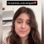 Valentina Schmidt nas redes sociais agradecendo homenagens a Oscar Schmidt