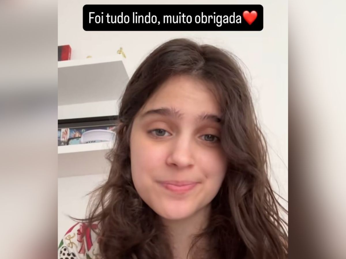 Valentina Schmidt nas redes sociais agradecendo homenagens a Oscar Schmidt