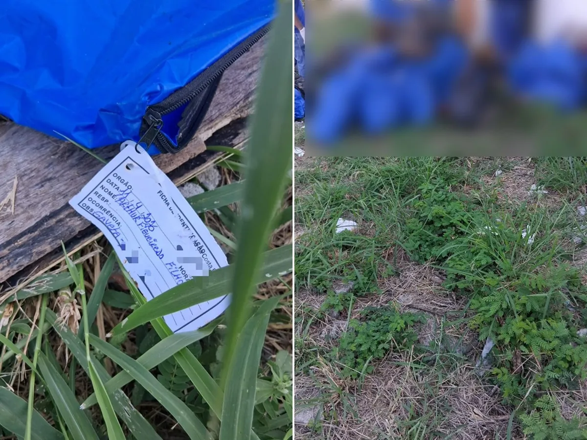 Layla da Silva Figueiredo, filha de Arthur Figueiredo, em frente ao cemitério em Cabo Frio, buscando os restos mortais do pai.