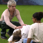 Foto dos finalistas Ana Paula Renault, Juliano Floss e Milena na final do BBB26.