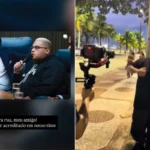 MC Ryan e advogado Felipe Cassimiro após soltura