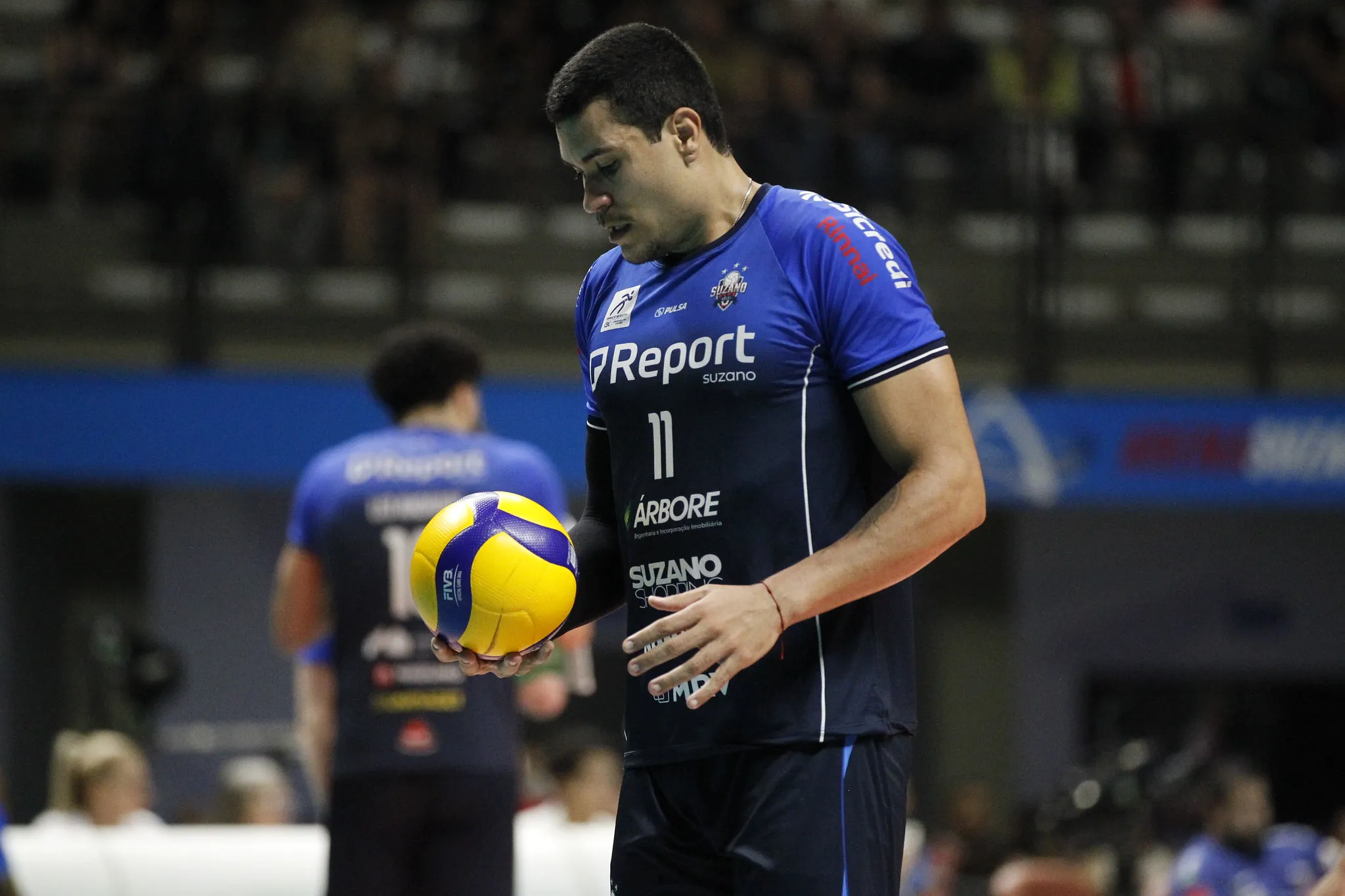 Gabriel Pessoa, jogador de vôlei do Suzano, em quadra