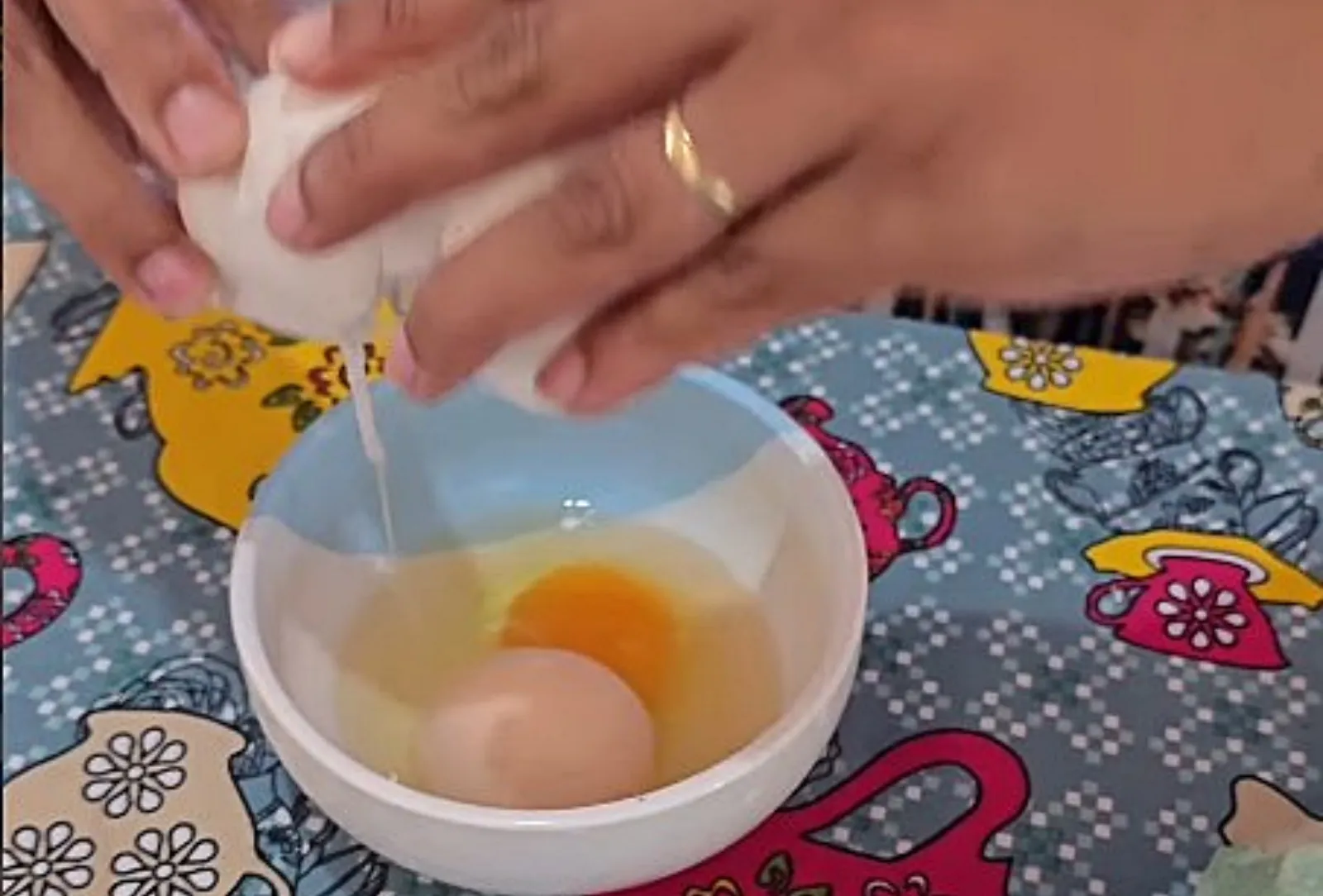 Ovo gigante com outro ovo dentro, galinha Famosa, Cássia MG