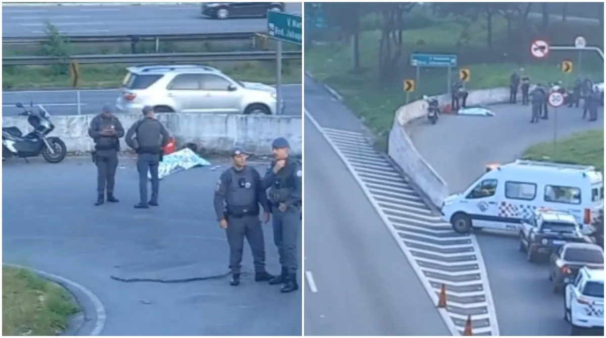 Investigação policial na Rodovia dos Imigrantes após encontro de Guarda Civil morta