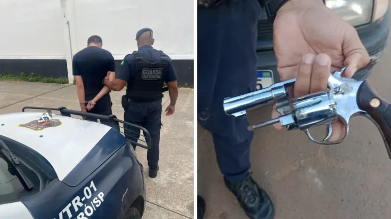 Guarda Municipal de Iperó prende homem com arma perto de escola