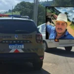 Cena de crime em Toledo com policiais e peritos no pasto