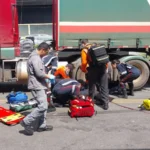 Homem com perna presa sob roda de caminhão em Campinas, atendimento de emergência