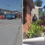 Homem baleado em confronto com a PM em Maricá sendo socorrido