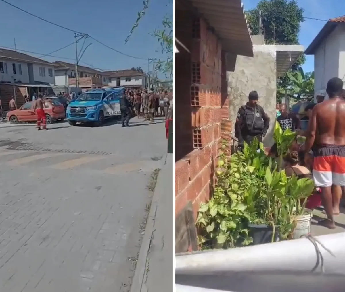 Homem baleado em confronto com a PM em Maricá sendo socorrido