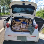 Mais de 600 kg de maconha apreendida em carro por policiais rodoviários.