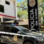 Viatura policial em canavial de Barra Bonita, SP