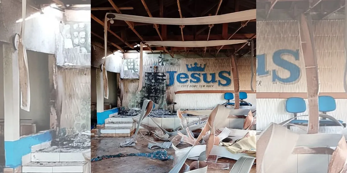 Igreja evangélica furtada e incendiada em Chavantes, SP