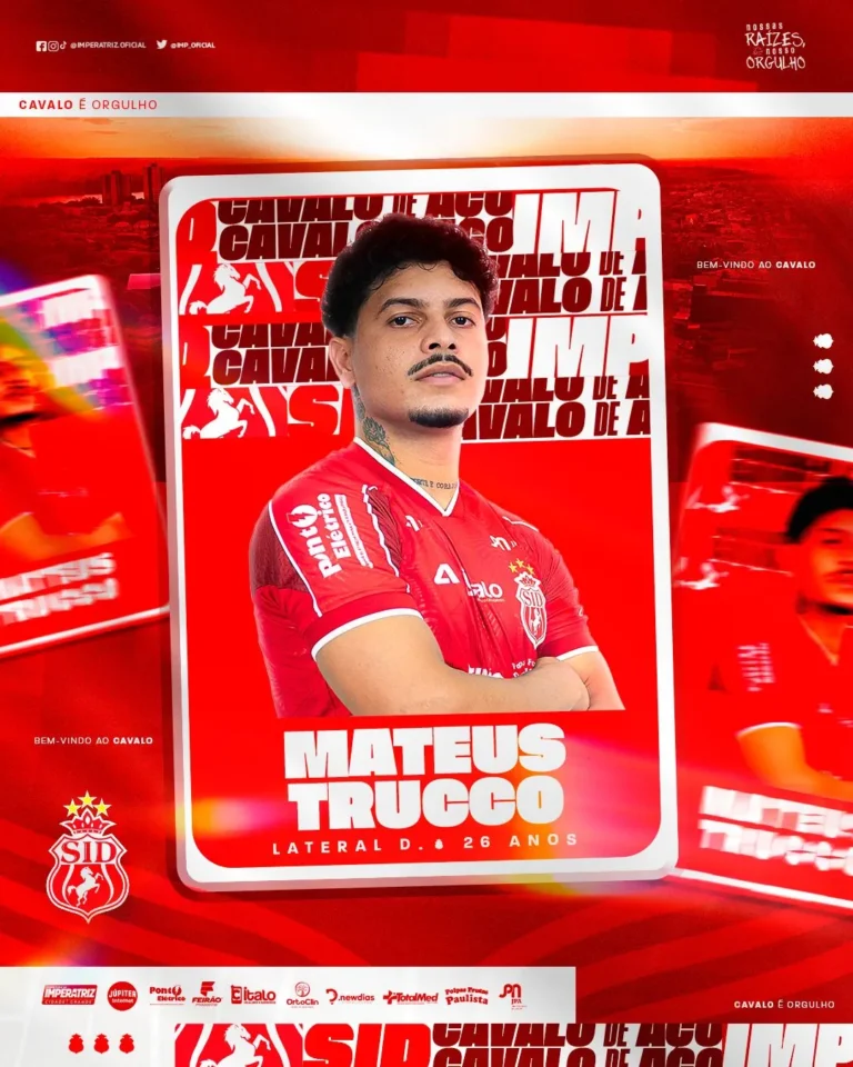Mateus Trucco e Rian, reforços do Imperatriz, comemoram em campo
