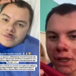 Retrato de Clóvis Roberto de Leão, influenciador digital, em ambiente hospitalar após agressão e infecção.