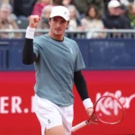 Tenista João Fonseca comemora ponto em Munique