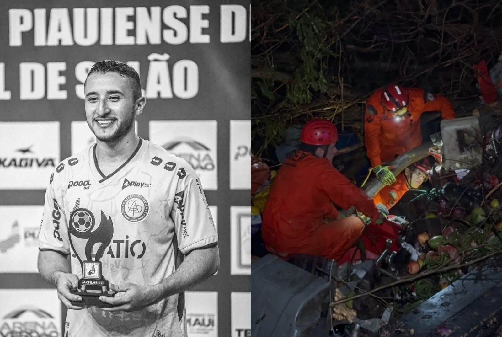 Caminhão virado BR-316 Piauí, acidente fatal jovem jogador, socorro emergencial