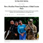 Mapa global com rotas de tráfico de cocaína do PCC