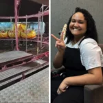 Imagem do brinquedo minhocão, danificado, em parque de diversões após acidente fatal que levou à prisão preventiva