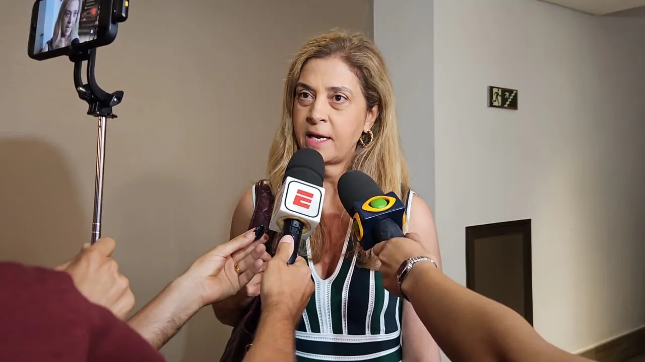 Leila Pereira em reunião sobre liga de futebol no Brasil