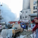 Ruínas de construções em Beirute, Líbano, após bombardeio israelense