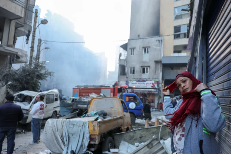 Ruínas de construções em Beirute, Líbano, após bombardeio israelense