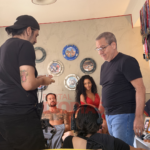 Lorena Maria e Paulinho Vilhena no set do filme '45 Dias'