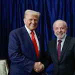 Lula e Trump em reunião, diálogo político, relações Brasil EUA, diplomacia internacional