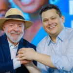 Lula e Alcolumbre conversando sobre Jorge Messias para o STF