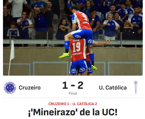 Cruzeiro, Universidad Católica, Libertadores, Mineirão, derrota, futebol, Mineiraço, imprensa chilena