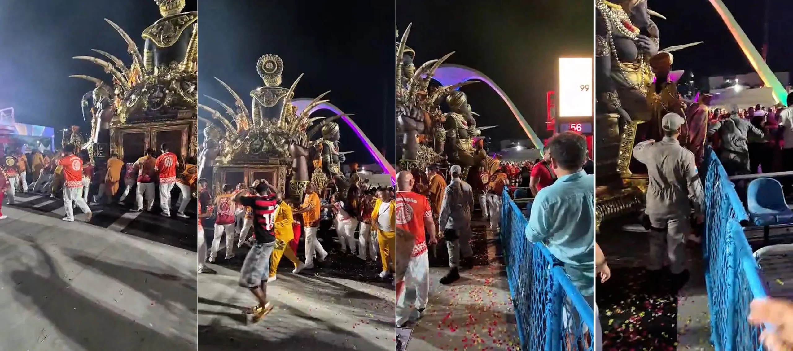 Carro alegórico da União de Maricá após acidente fatal no carnaval do Rio