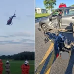Resgate aéreo de motociclista ferido em acidente na RJ-106, Iguaba Grande
