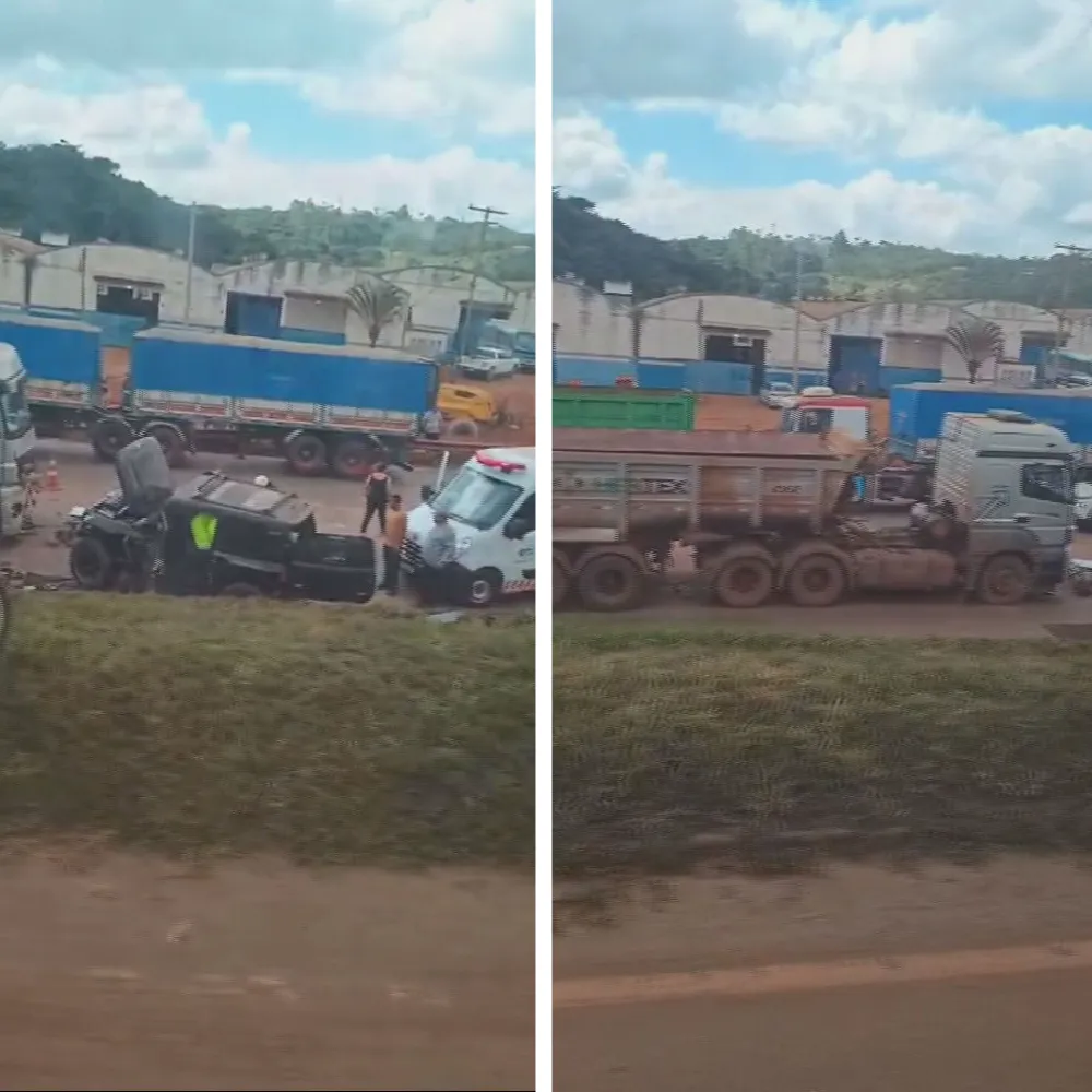 Acidente BR-040 Congonhas carro carreta morte