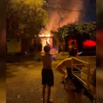Destruição da cozinha após incêndio em Rio Preto