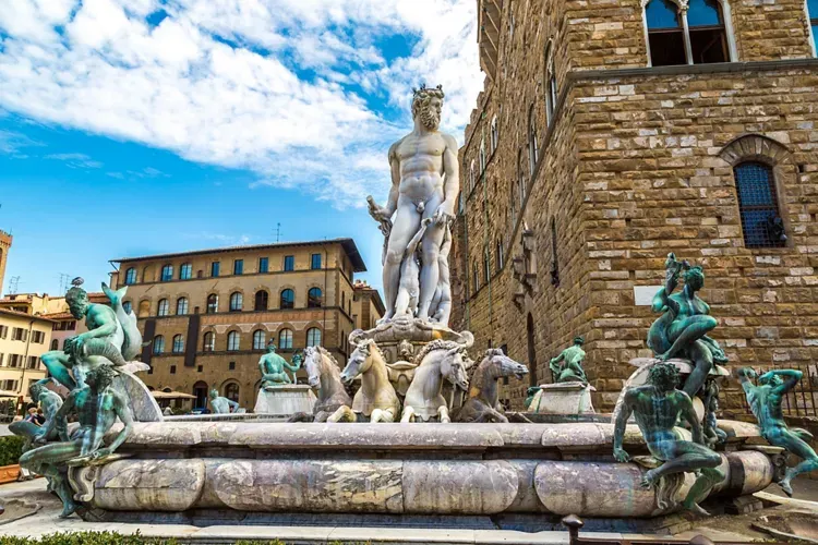 Fonte de Netuno Florença Itália, estátua Bartolomeo Ammannati