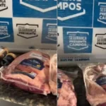 Mulher sendo presa por furto de carne em supermercado de Campos