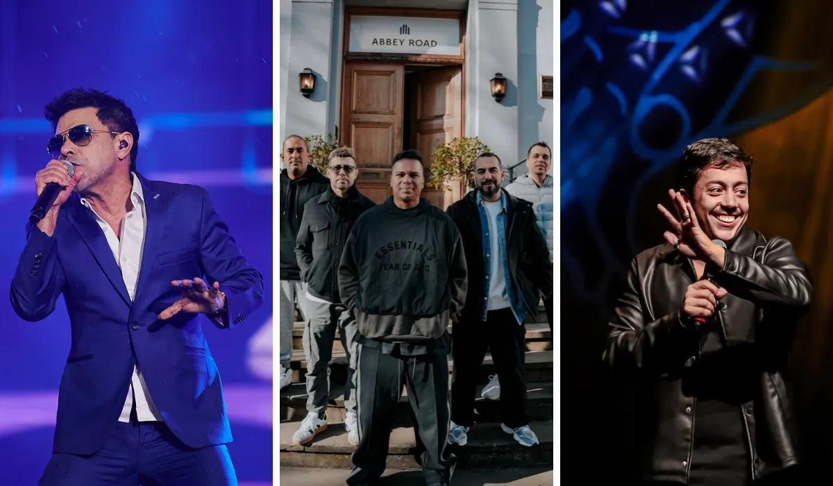 Cena de pessoas assistindo a um show ao ar livre em Campinas, com outras atividades culturais ao fundo