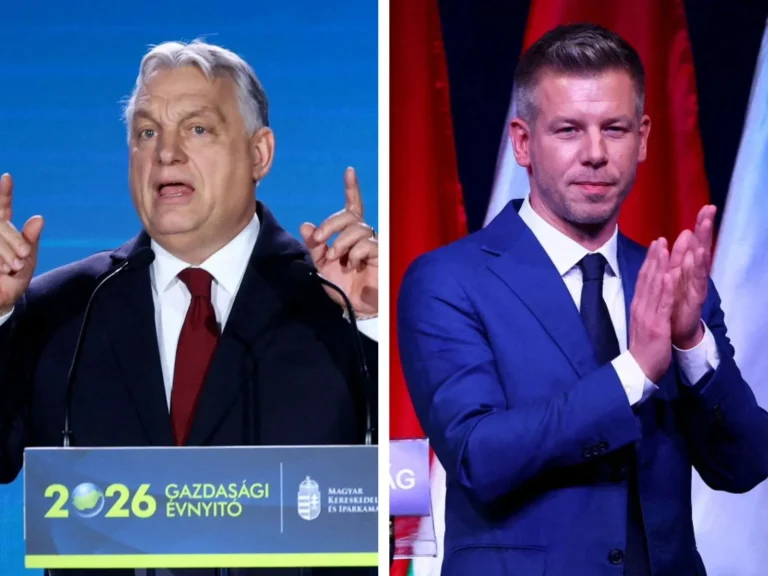 Viktor Orbán em comício antes das eleições na Hungria