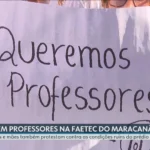 Alunos e pais protestam na Faetec Maracanã