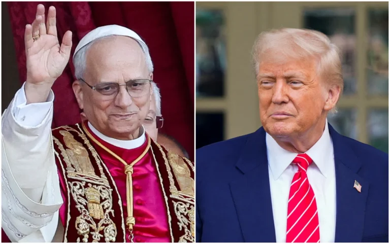 Imagem que representa a relação de críticas entre Papa Leão XIV e Donald Trump, simbolizando o debate sobre imigração e política.