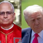 Papa Leão XIV viajando de avião, falando com a imprensa, em meio a controvérsia com Donald Trump