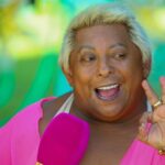 Patixa Teló em evento de moda com Rico Melquiades