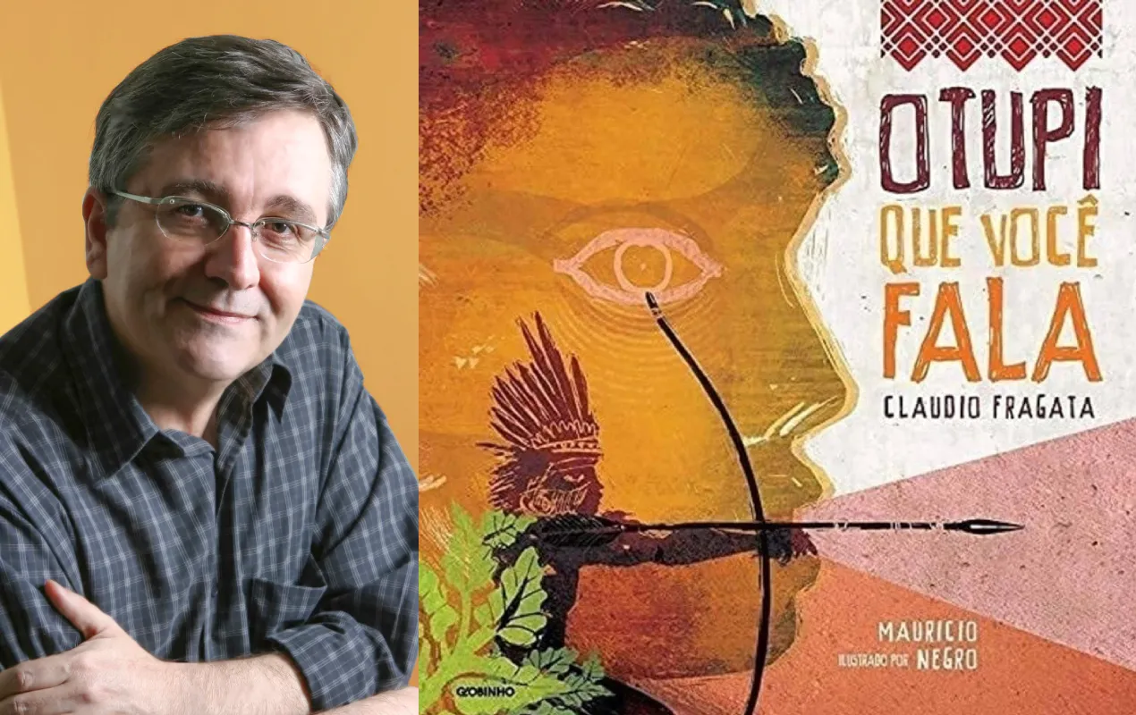 Crianças aprendendo palavras de origem tupi em livro didático