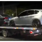 Carros apreendidos pela PM em operação contra rachas na Marginal Pinheiros