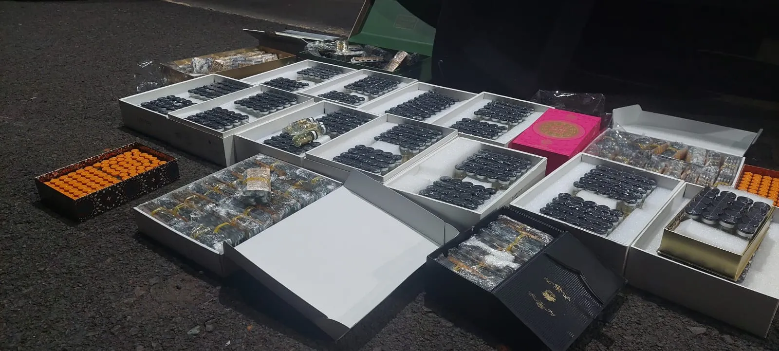 Policiais da PRF inspecionam anabolizantes e medicamentos ilegais em rodovia