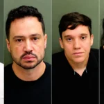 Algemas sobre documentos de imigração, símbolo de fraude e prisão na Flórida.