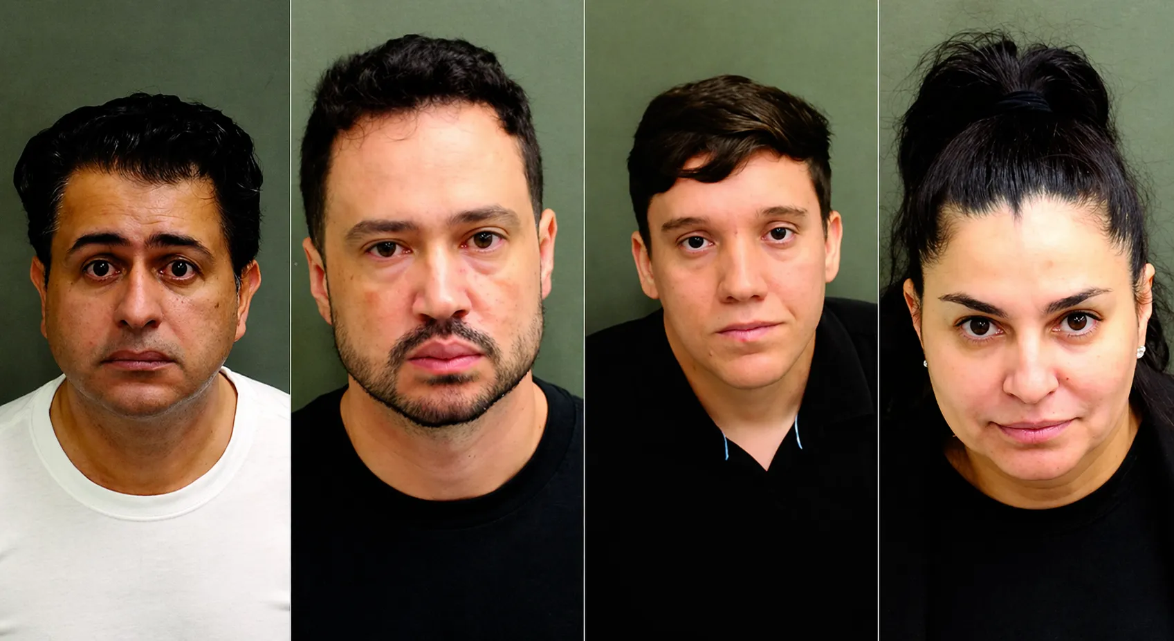 Algemas sobre documentos de imigração, símbolo de fraude e prisão na Flórida.