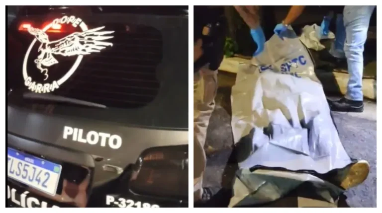 Rua Apucarana Tatuapé, Zona Leste de São Paulo, com viaturas policiais após reação a assalto