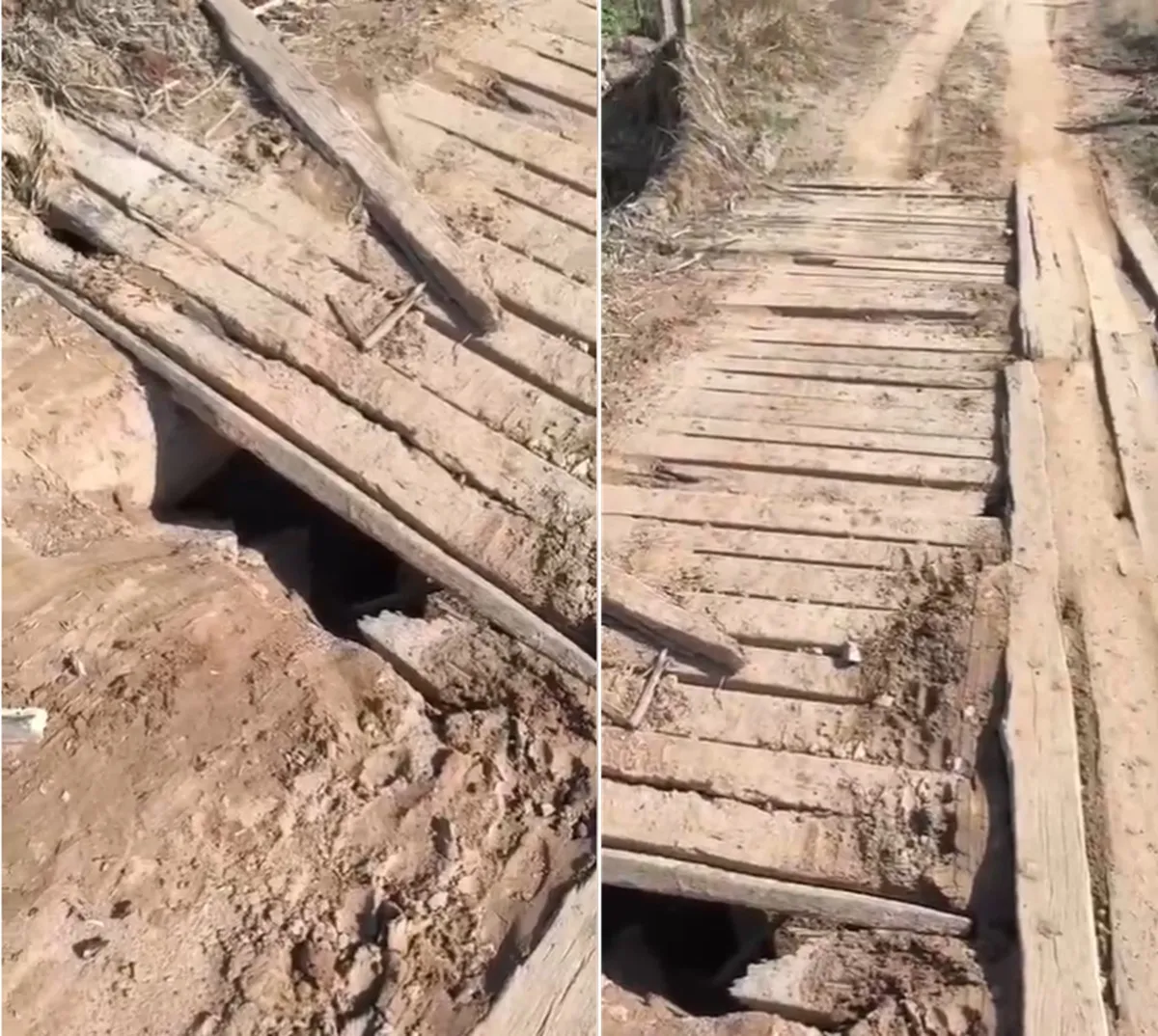 Ponte de madeira com buracos RJ-202 Cambuci