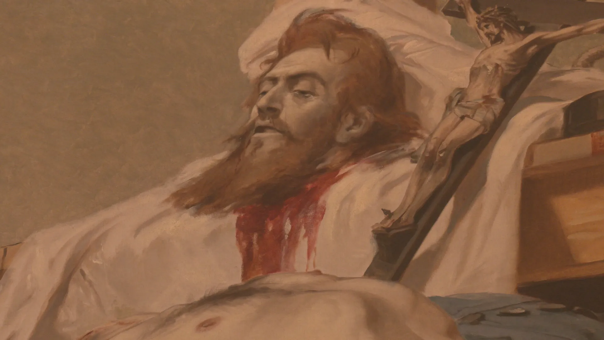 Retrato de Tiradentes, herói da Inconfidência Mineira, com barba e cabelo, imagem que se popularizou no Brasil.